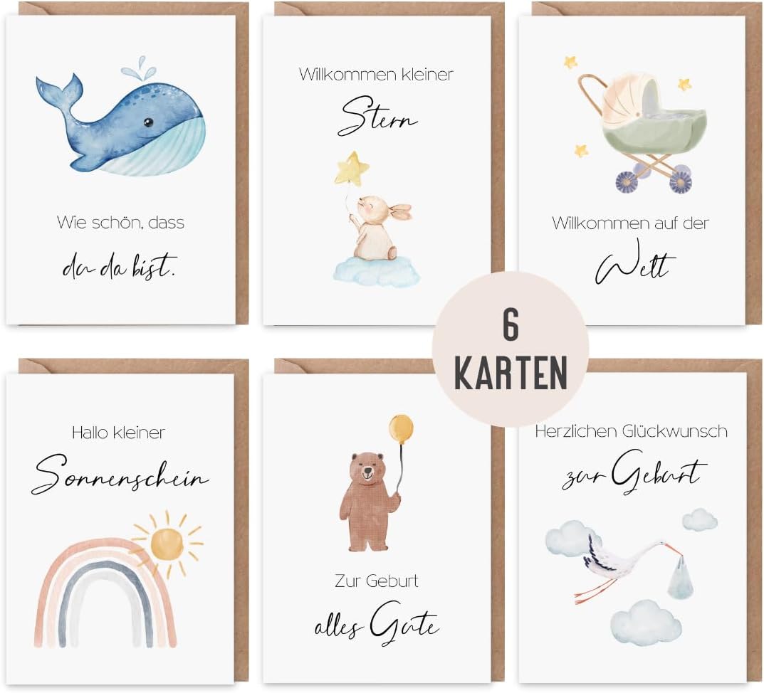 Grußkarten "Zur Geburt"