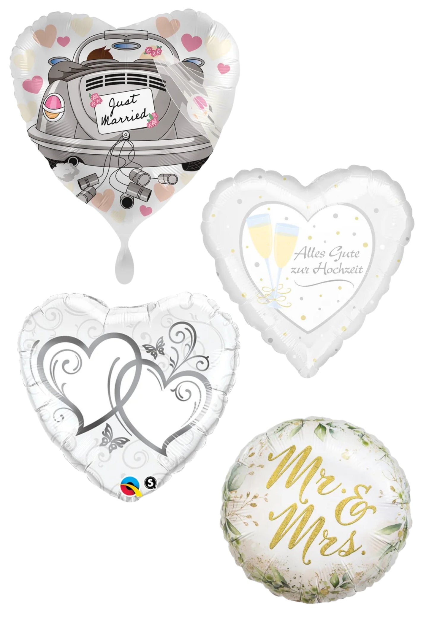 Luftballon - Hochzeit - Folie 43-86 cm inkl. Heliumfüllung