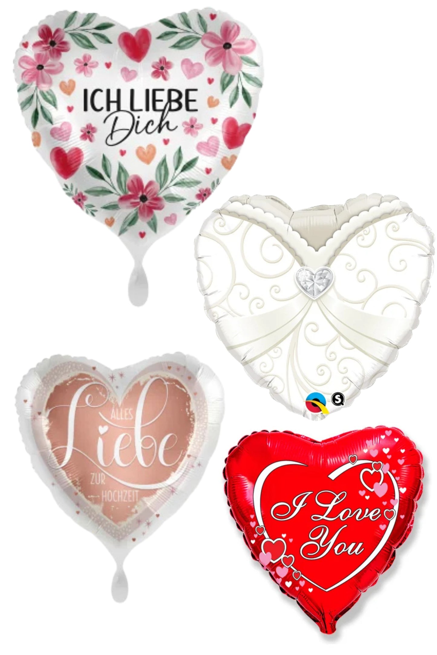Luftballon - Liebe / Hochzeit - Folie 43-86 cm inkl. Heliumfüllung