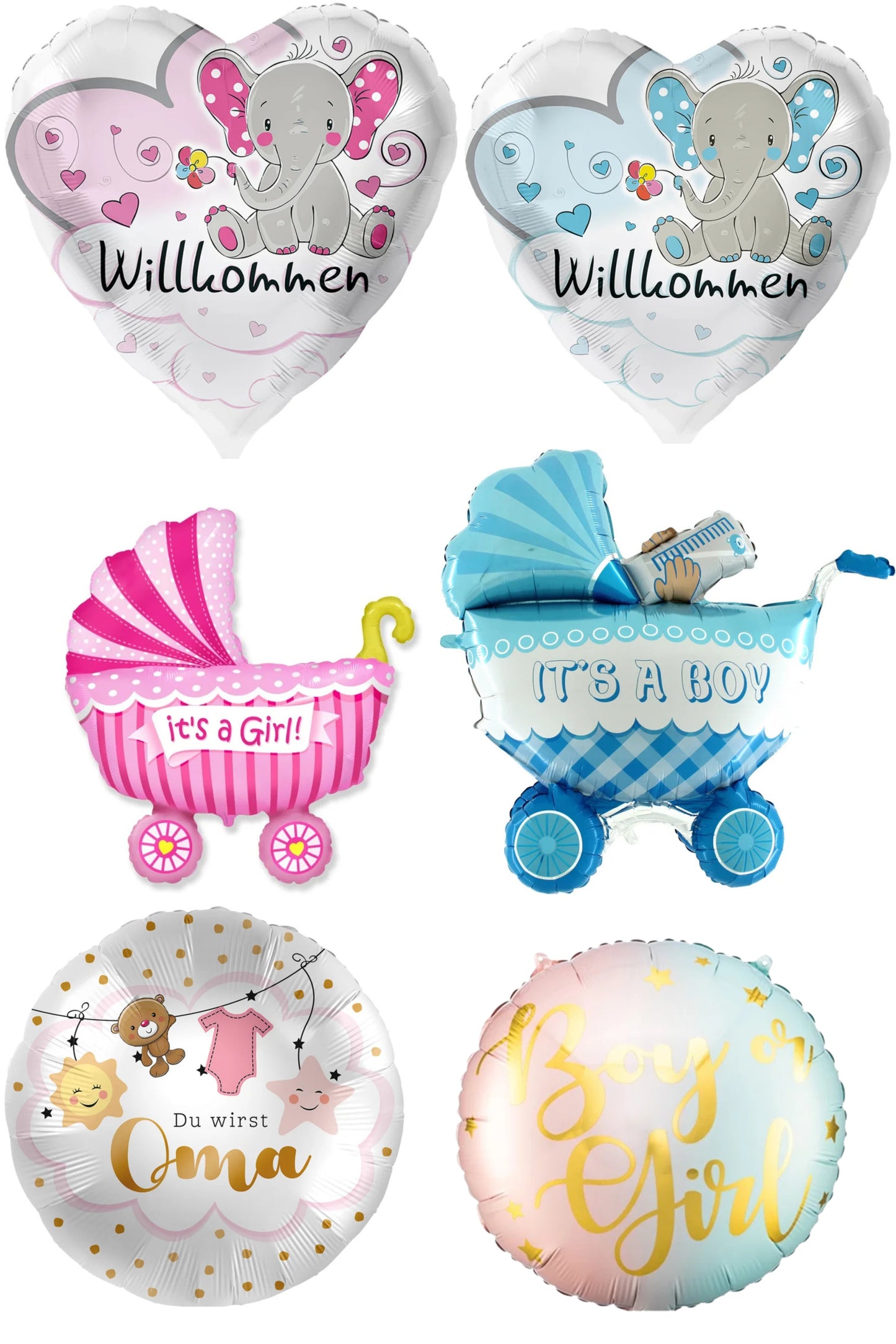 Luftballon - Geburt / Boy or Girl - Folie 43-86 cm inkl. Heliumfüllung