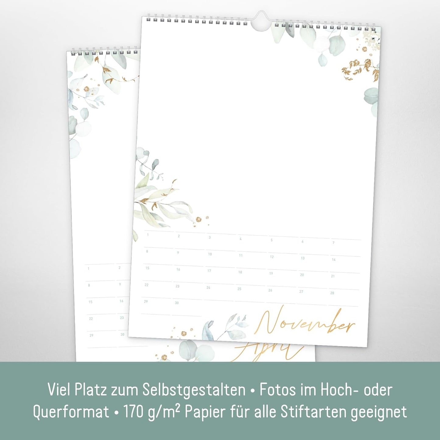 Bastelkalender A4+ ohne Jahr, immerwährend [Blattgold]