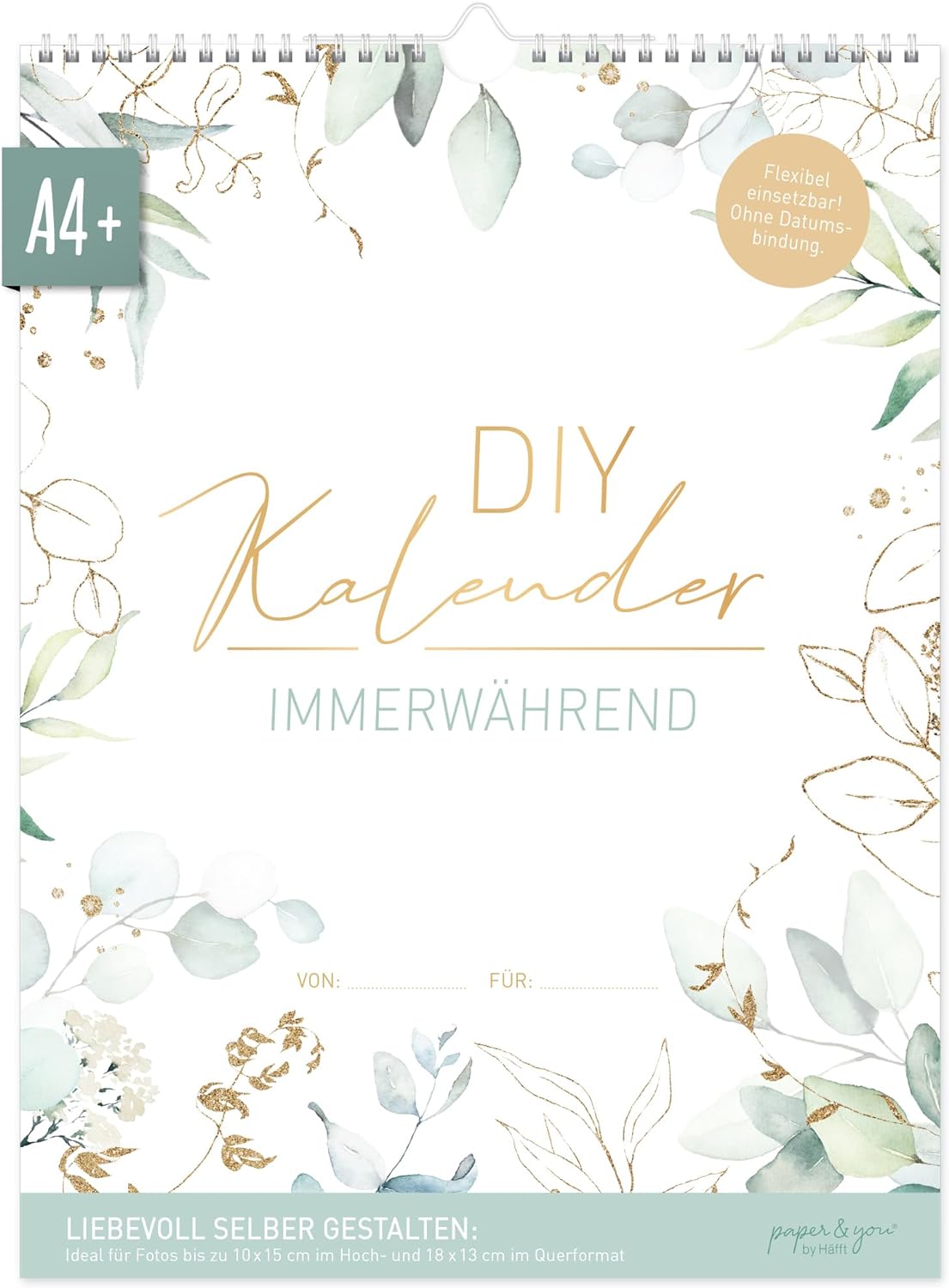 Bastelkalender A4+ ohne Jahr, immerwährend [Blattgold]