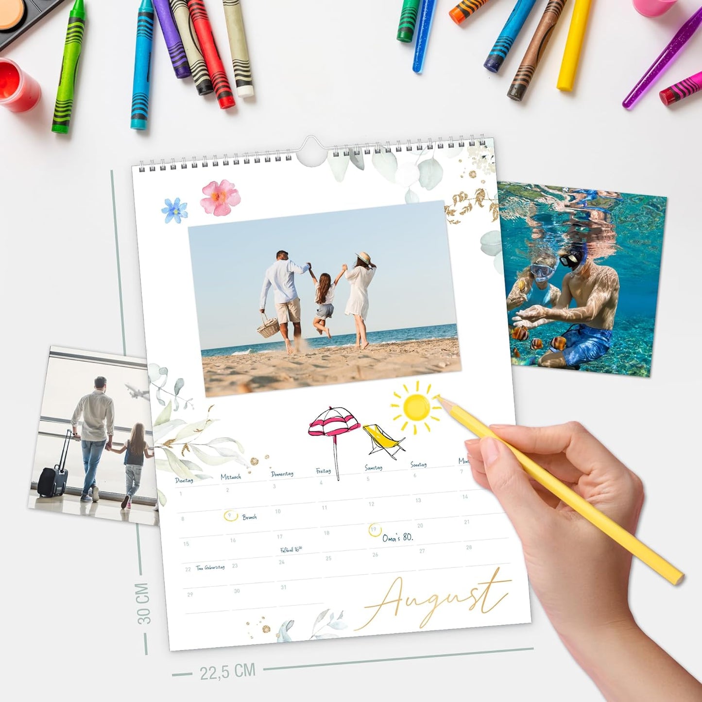 Bastelkalender A4+ ohne Jahr, immerwährend [Blattgold]