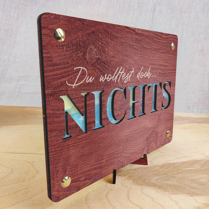 XL Geldgeschenk aus Holz inkl. Ständer