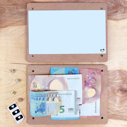 XL Geldgeschenk aus Holz inkl. Ständer